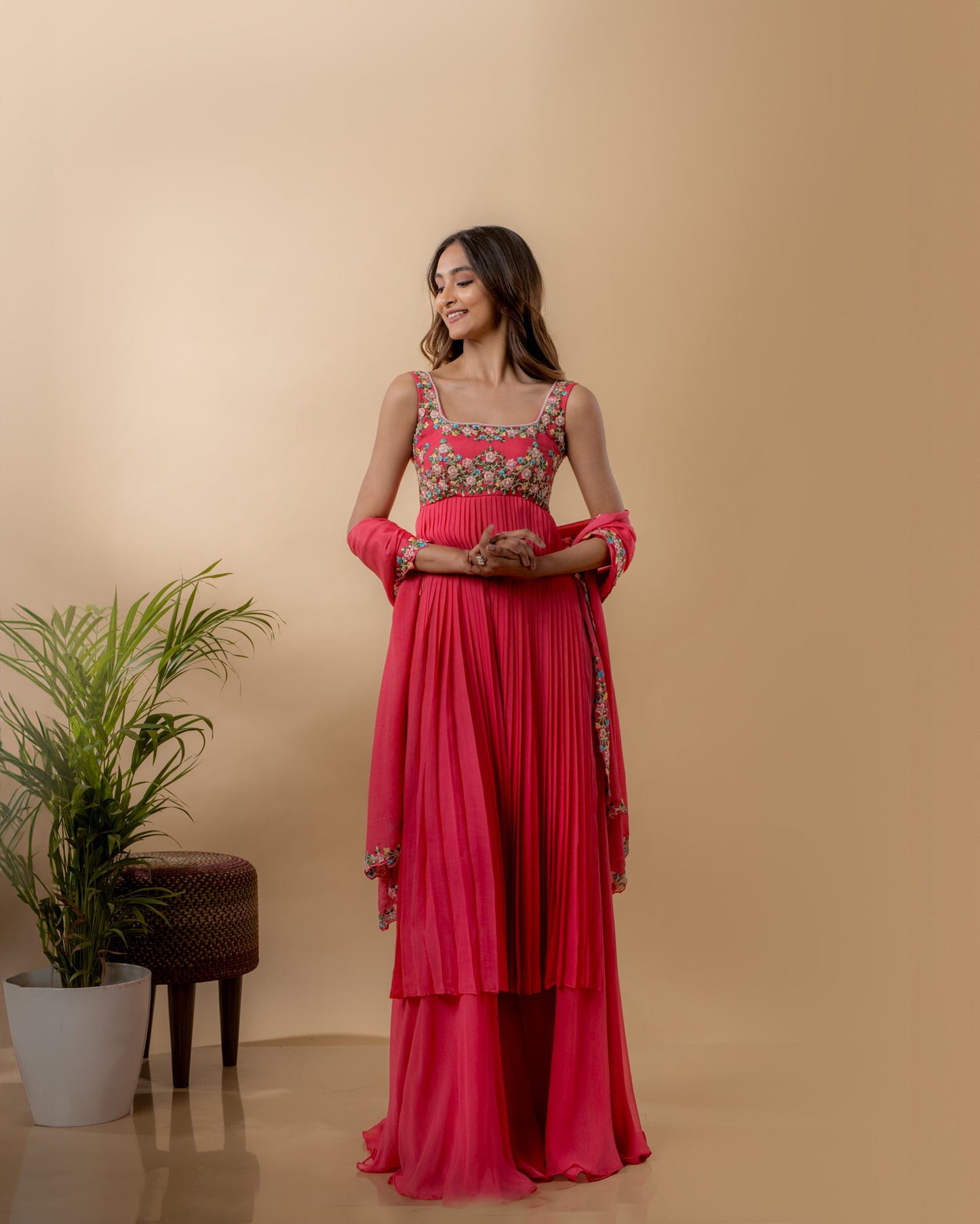 YS03 Pink Kurta & Sharara with Dupatta