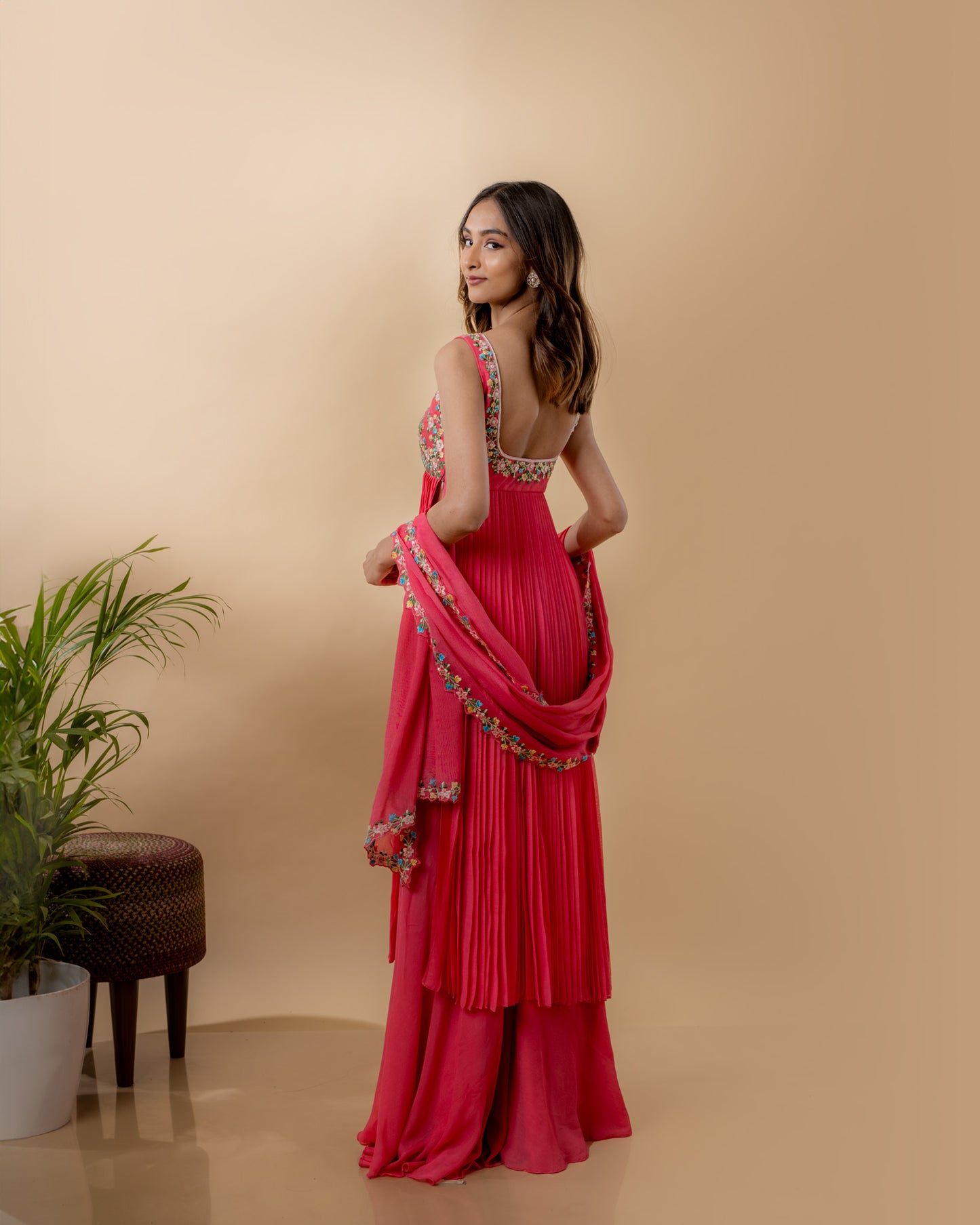 YS03 Pink Kurta & Sharara with Dupatta